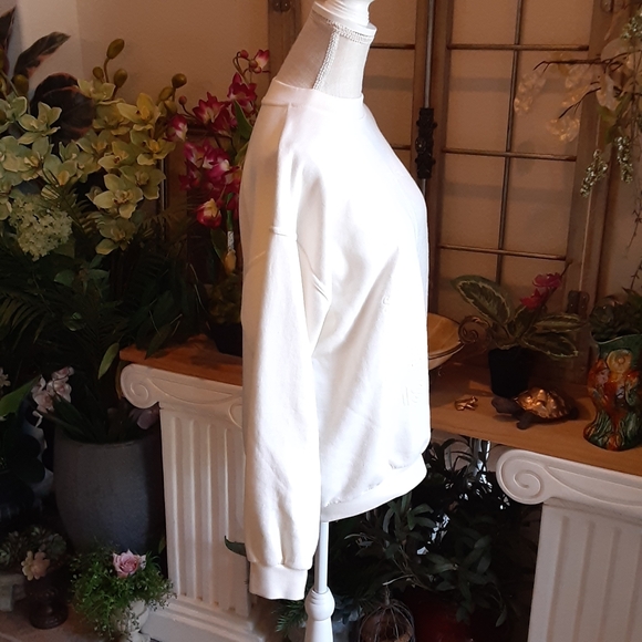 AMSTERDAM...HOLLAND Crest Cotton Blend Sweatshirt White on White NORTEX PRINT M - Picture 2 of 10